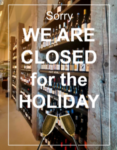 Closed for the Holiday NEW YEAR
